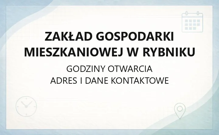 Zakład Gospodarki Mieszkaniowej w Rybniku - kontakt, awarie, BOK, e-BOK