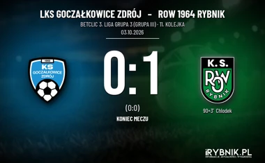 [PIŁKA NOŻNA] Betclic 3. Liga Grupa 3 (Grupa III) – LKS Goczałkowice Zdrój – ROW 1964 Rybnik 0:1 po golu w 90. minucie