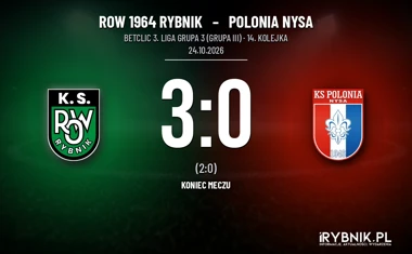 [PIŁKA NOŻNA] ROW 1964 Rybnik – Polonia Nysa 3:0 w Betclic 3. Liga Grupa 3 (Grupa III). Dwa gole do 36. minuty