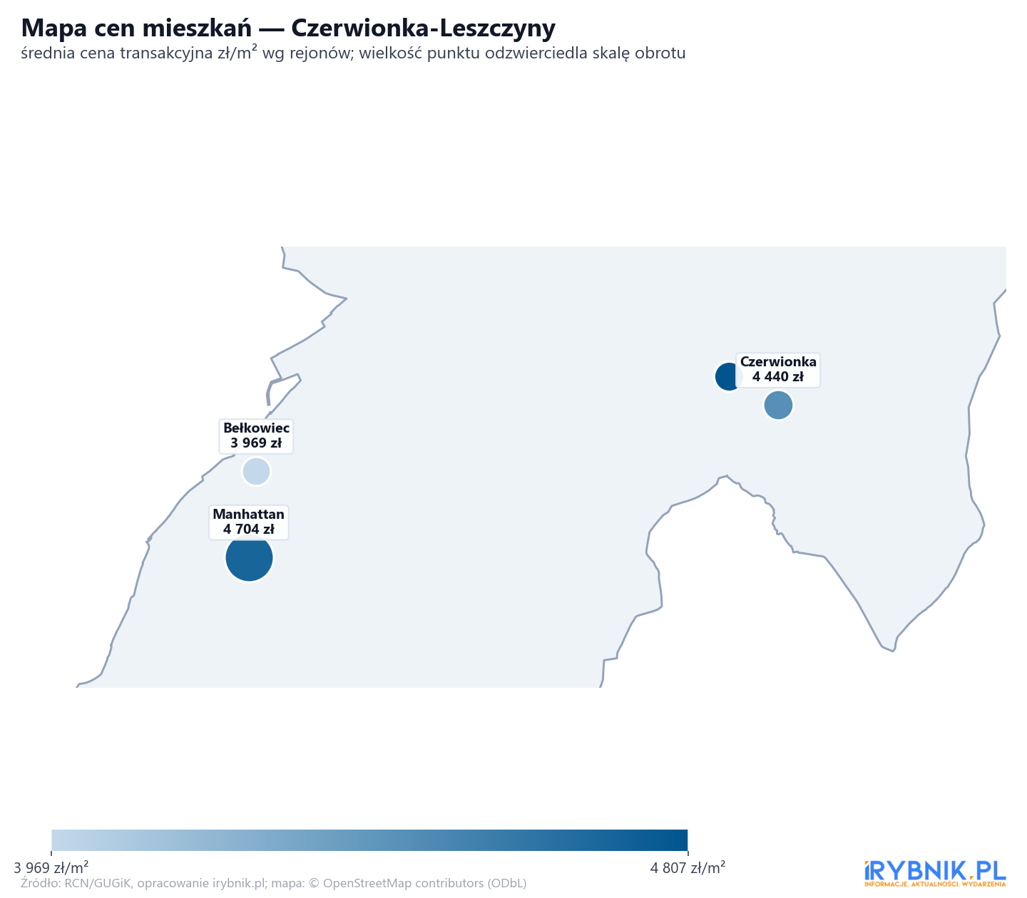 Mapa cen mieszkań - Czerwionka-Leszczyny