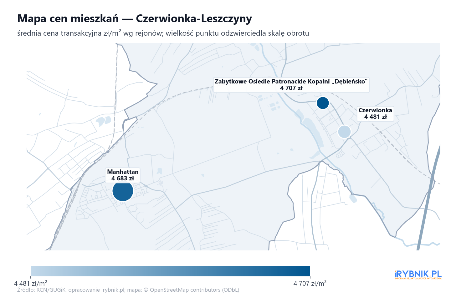 Mapa cen mieszkań - Czerwionka-Leszczyny