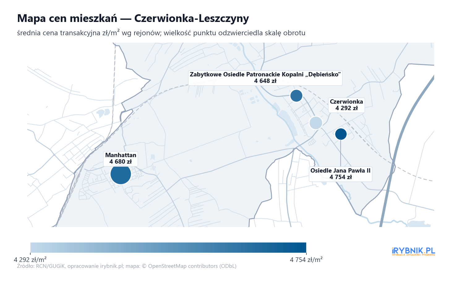 Mapa cen mieszkań - Czerwionka-Leszczyny