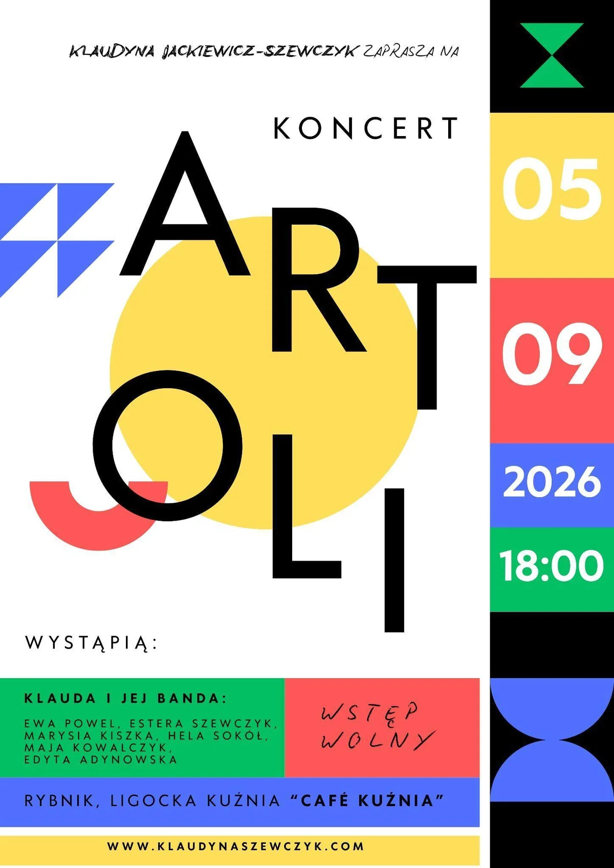 Grafika promocyjna wydarzenia ARTOLA koncert młodych talentów