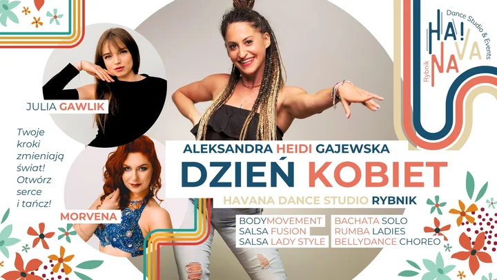 Grafika promocyjna wydarzenia DZIEŃ KOBIET WARSZTATY SPECJALNE w Havana Dance Studio Rybnik