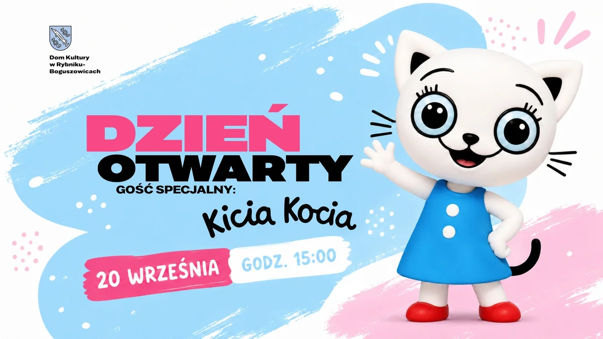 Grafika promocyjna wydarzenia Dzień Otwarty z Kicią Kocią w Rybniku