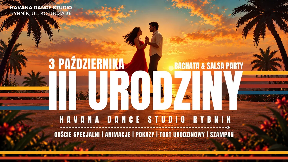 Grafika promocyjna wydarzenia Havana Dance Studio: trzecie urodziny