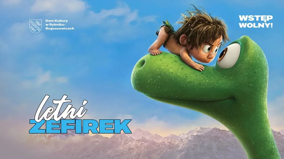 Grafika promocyjna wydarzenia Letni Zefirek: filmowa przygoda dinozaura