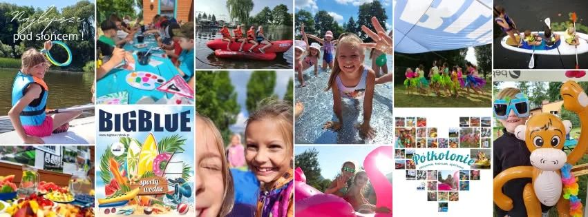 Grafika promocyjna wydarzenia PÓŁKOLONIE NAD WODĄ w Rybniku – wakacje dzieci