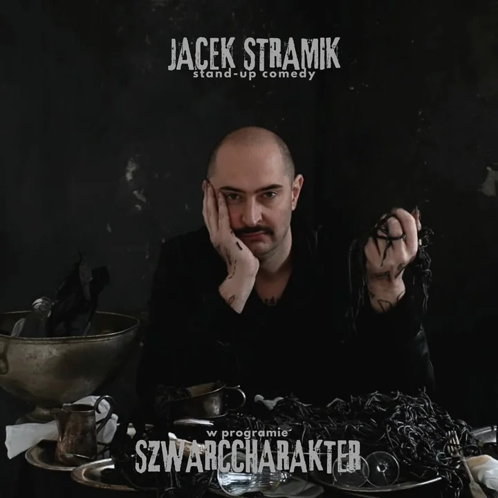 Grafika promocyjna wydarzenia Jacek Stramik — „Szwarccharakter” (stand-up) w Rybniku, 21 stycznia 2026