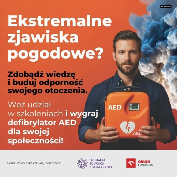 Grafika promocyjna wydarzenia Spotkanie edukacyjne MISJA/72: Ekstremalne zjawiska pogodowe