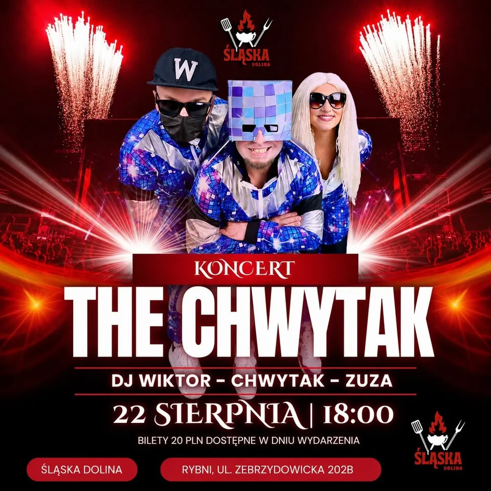 Grafika promocyjna wydarzenia THE CHWYTAK na żywo Rybnik
