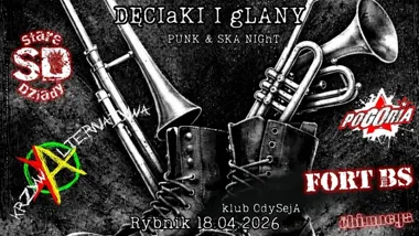 Grafika promocyjna wydarzenia Dęciaki i Glany – Punk & Ska Night w Rybniku