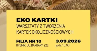 Grafika promocyjna wydarzenia Eko kartki – warsztaty z tworzenia kartek okolicznościowych w F10