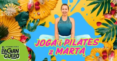Grafika promocyjna wydarzenia JOGA i PILASTES w RYBNIKU - EL PACHANGUERO – zajęcia ruchowe