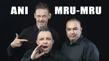 Grafika promocyjna wydarzenia Kabaret ANI MRU-MRU w Rybniku — program „Mniej więcej” (12 marca 2026)