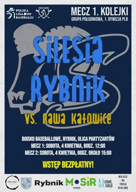 Grafika promocyjna wydarzenia Pierwszy mecz sezonu 2026 w Rybniku: Silesia Rybnik zagra z Rawą Katowice
