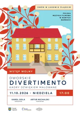 Grafika promocyjna wydarzenia Wystawa „Ślady miejsca” i koncert „Kadry dźwiękiem malowane”