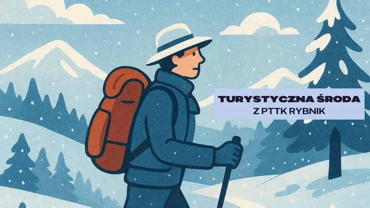 Grafika promocyjna wydarzenia Turystyczna środa z PTTK Rybnik — spotkania podróżnicze i historia lokalnego PTTK