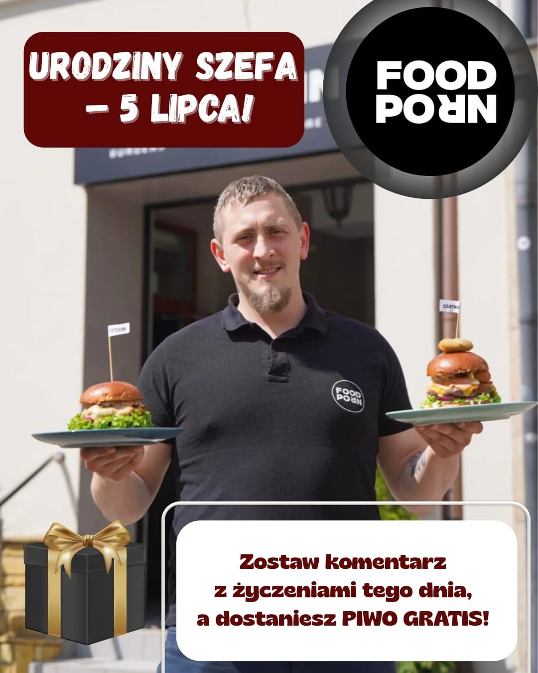 Grafika promocyjna wydarzenia Urodzinowe wydarzenie w FOOD PORN Rybnik 5 lipca