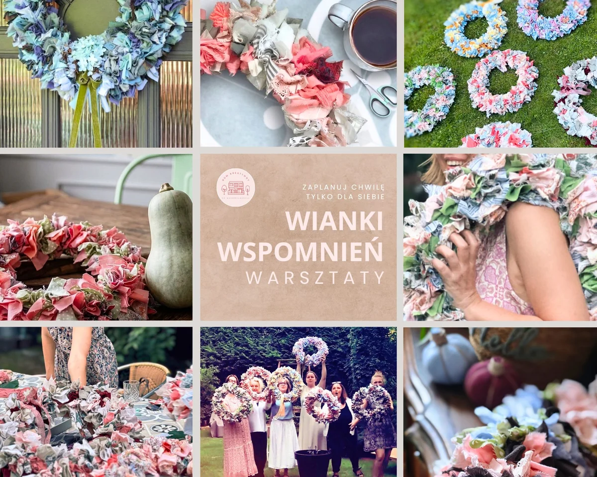 Grafika promocyjna wydarzenia Wianki Wspomnień – warsztaty tekstylne