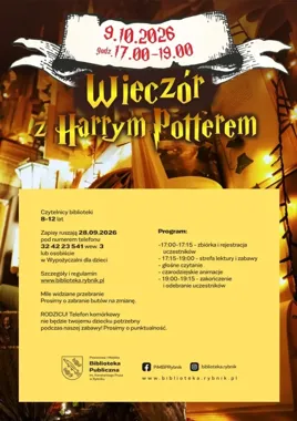 Rybnik szykuje wieczór w stylu Hogwartu dla młodych czytelników