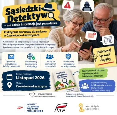 Seniorzy z Czerwionki-Leszczyn nauczą się rozpoznawać fałszywe wiadomości