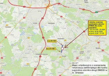 Nowy asfalt w Orzeszu zamknie DW925 i wprowadzi ruch wahadłowy