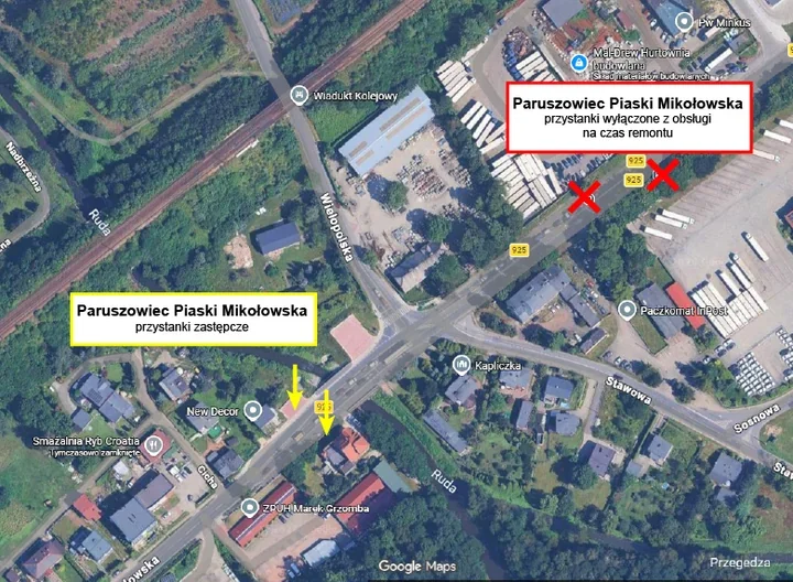 Przystanki na Mikołowskiej przeniesione o 200 metrów