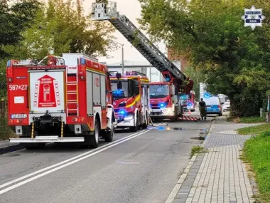 Pożar opuszczonego budynku w Rybniku. Policja bada przyczynę
