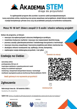 Młodzi z Rybnika wejdą do STEM przez projekt i mentoring